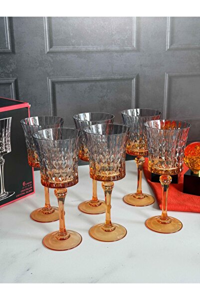 ROSSEV Darknnes 6'Lı Turuncu Füme Crystal Kadeh(120ml)