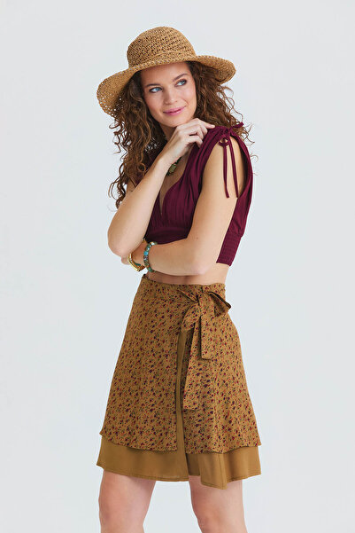 Los banditos Διπλής στρώσης δετή έθνικ φούστα