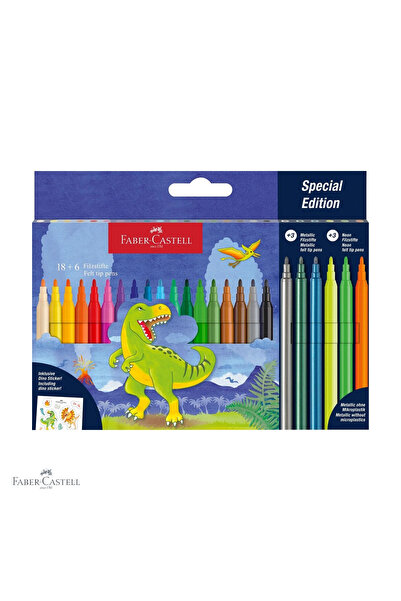 Faber Castell Set de 24 de markere Faber-Castell din colecția Dinozaurii, 18 ...