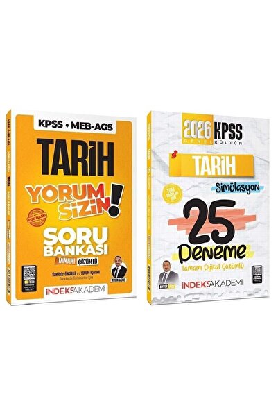 İndeks Akademi 2026 KPSS Tarih Yorum Sizin Soru Bankası + 25 Deneme 2 li Set ...
