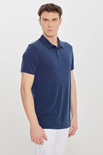 ALTINYILDIZ CLASSICS تي شيرت رجالي ذو ياقة بولو، ناعم الملمس، ضيق، باللون الأ...