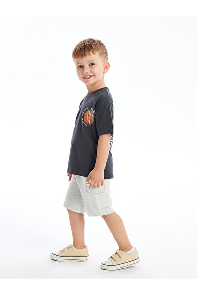 LC Waikiki Set de 2 piese pentru băieței: Tricou imprimat cu guler rotund și ...