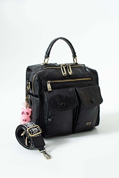 H&D COLLECTİON 571 COLLECTİONE Πλυμένο Δερμάτινο Πολυλειτουργικό Σακίδιο Πλάτ...