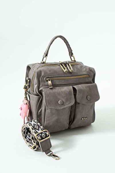 H&D COLLECTİON 571 COLLECTİONE Πλυμένο Δερμάτινο Πολυλειτουργικό Σακίδιο Πλάτ...