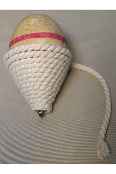 VOSİBU 10 Adet Ahşap Topaç Nostaljik Oyuncak Doğal Çocuk Oyuncağı 1,5 Metre Ipli Fıtça Oyunu Fırıldak Topaç