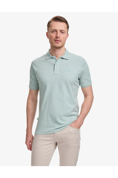 Pierre Cardin Mint Slim Fit %100 Pamuk Düğmeli Polo Yaka Basic Tişört 5032112...