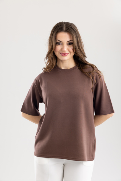 TUĞBA ERGÜL Γυναικείο μπλουζάκι oversize με λαιμόκοψη ποδηλάτου