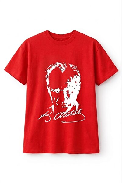 WOODROFFE Tricou roșu pentru copii cu imprimeu Moon Star și Atatürk