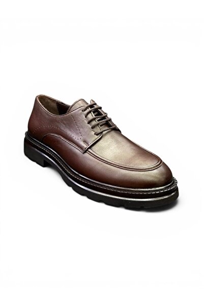 İYİSİNDEN SHOES حذاء كلاسيكي رجالي من الجلد الطبيعي بنعل سميك وأربطة للموسم ا...