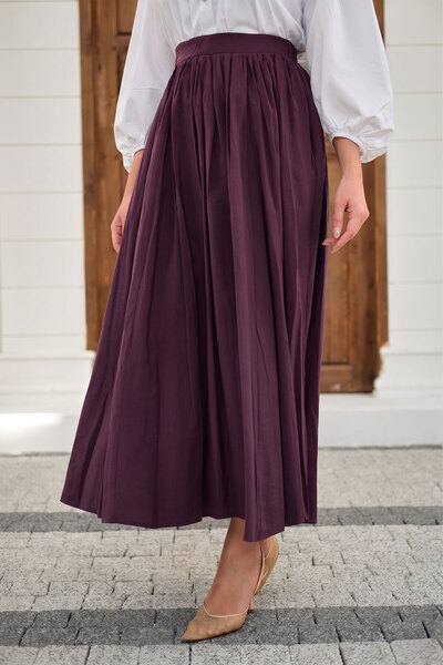 LOCCO Γυναικεία φούστα με διπλές τσέπες και μαζευτική εφαρμογή μπροστά, σε χρ...