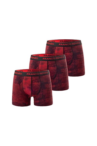 FRANCO RENZO Set de 3 boxeri pentru bărbați din bumbac și lycra, imprimați