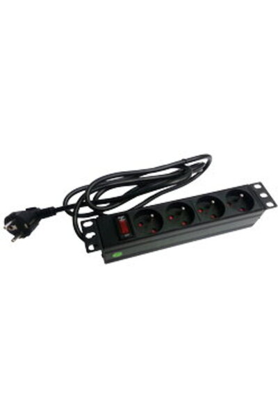 Other Plastic, 10", 4 x CEE 7/5 CEE 7/7, Black