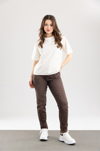 TUĞBA ERGÜL Γυναικείο μπλουζάκι oversize με λαιμόκοψη ποδηλάτου