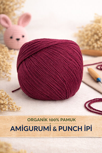 HERALDİS %100 Organik Pamuk Amigurumi & Punch İpi – Yumuşak Dokulu El Örgü İp...