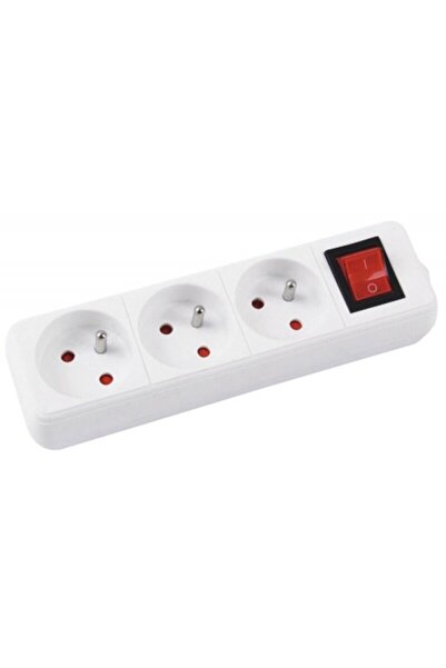 OFFICE products Prelungitor cu 3 prize, cablu 3 metri, cu intrerupator, - alb
