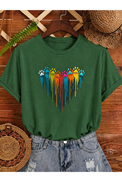 By Layina Fluid Paws Printed Unisex Oversize T-Shirt / T-Shirt