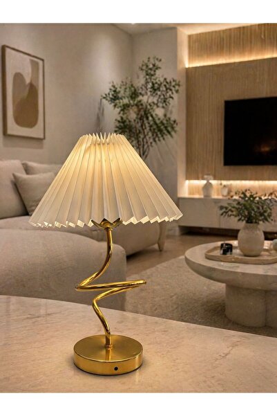 Emg DesiGn Kablolu Abajur Şapka Masa Lambası Modern Gold Salon Yatak Odası Ço...