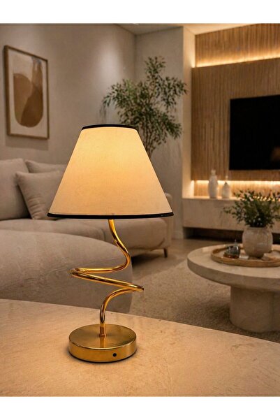Emg DesiGn Kablolu Abajur Şapka Masa Lambası Modern Gold Salon Yatak Odası Ço...