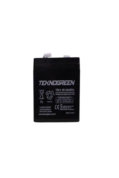 TEKNOGREEN TG6-4 6V 4AH 20HR BAKIMSIZ KURU AKÜ (K.20) (2016195)