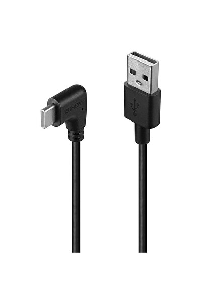 LİNDY Cablu USB C 2 90° 1m negru
