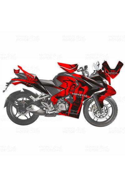 Kaly Bajaj Pulsar RS 200 Monster Energy Design Kırmızı