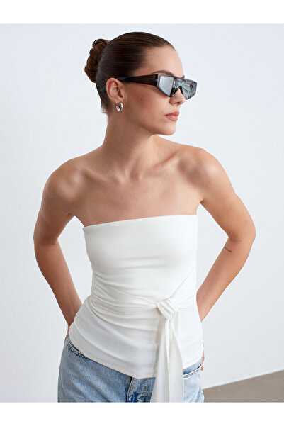 Dilvin 32841 Μπαντό με δέσιμο στο λαιμό Εκρού