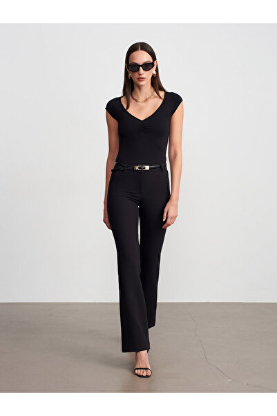 Dilvin 72680 Παντελόνι Καμπάνα-Μαύρο