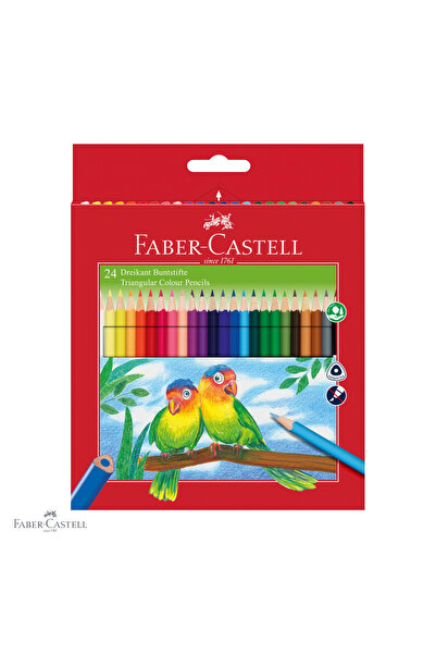 Faber Castell Set de 24 de creioane colorate triunghiulare Faber-Castell, for...