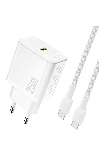 DUDAO Încărcător de perete A27CEU PD 25W GaN SB-C cu cablu USB-C - Alb