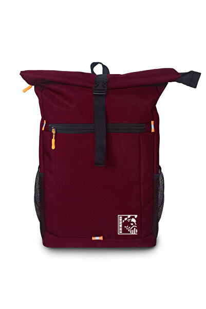 BRAGİ Γνήσιο μπορντό σακίδιο πλάτης Unisex για φορητό υπολογιστή, σχολικά μαθ...