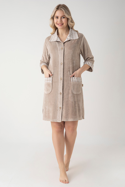 Nuşa Κομψό βαμβακερό ρόμπα από μπαμπού με φερμουάρ
