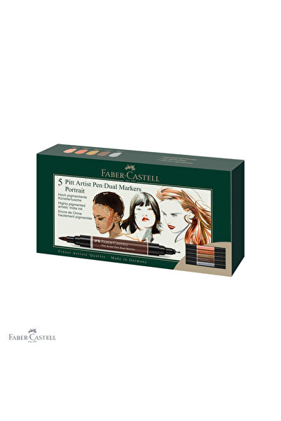 Faber Castell Set de 5 markere Faber-Castell Pitt ArtistPen cu vârf dublu, ti...