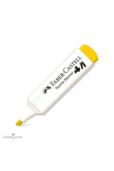 Faber Castell Marker textil galben Faber-Castell, vârf teșit cu 3 lățimi de l...