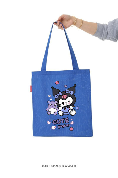 Girlboss Kawaii حقيبة كتف كورومي، باللون الأزرق الداكن