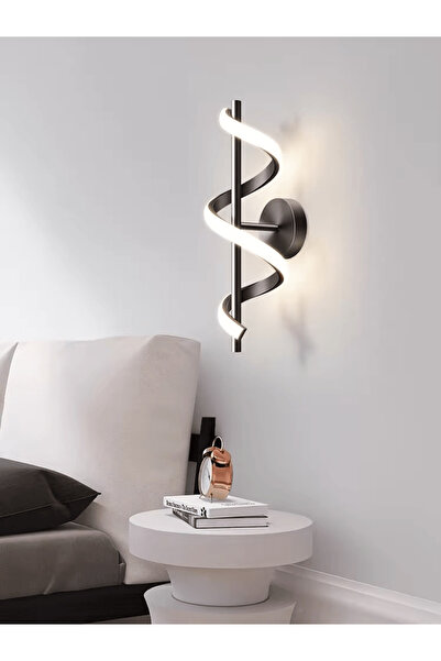 luminastar Φωτιστικό τοίχου LED, 15W, 800lm, Δημιουργικό Σπιράλ, Μαύρο, Θερμό...