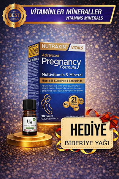 Nutraxin Pregnancy Formula-(21 Vitamin&Mineral) 30 Adet Tablet + HEDİYE BİBER...