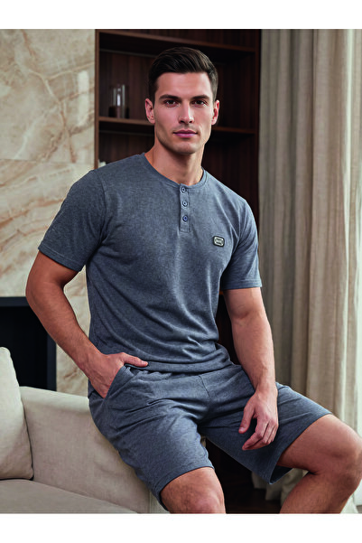 ELİTOL Ανδρικό Σετ Σορτς από Χτενισμένο Βαμβάκι με Πλεκτό Έμβλημα