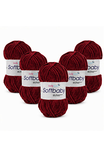 Ladylana SoftBaby (Βελούδινο) Νήμα Πλεξίματος στο Χέρι (5 Γιάμακ) 512 ΒΟΡΝΤΟ