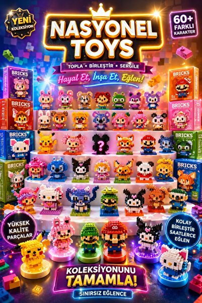 NASYONEL TOYS Rastgele 10 Adet Bricks Marka Lego - Kutulu Gönderim - 40 Çeşit...
