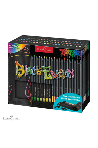 Faber Castell Set de 72 creioane colorate Faber-Castell Black Edition, mină m...