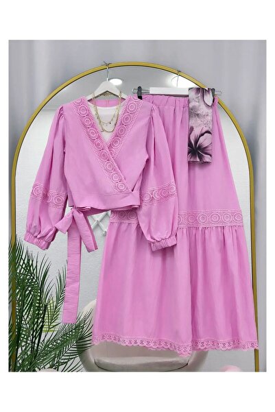 VOLT CLOTHİNG ΣΕΤ ΦΟΥΣΤΑΣ ΜΕ ΔΙΑΚΟΣΜΗΤΙΚΗ ΖΩΝΗ ΚΑΙ ΔΕΣΜΕΥΣΕΙΣ ΣΤΗΝ ΜΕΣΗ