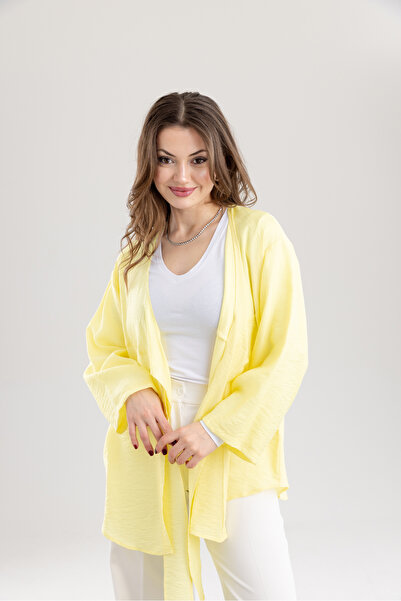 TUĞBA ERGÜL Γυναικείο Βασικό Κιμονό-Πουκάμισο με Ζώνη στο Μπροστινό Μέρος