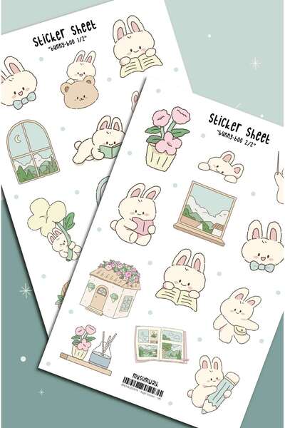 MuslimWalk Bunny-Boo – 2’li Sevimli Tavşan Sticker Seti #195