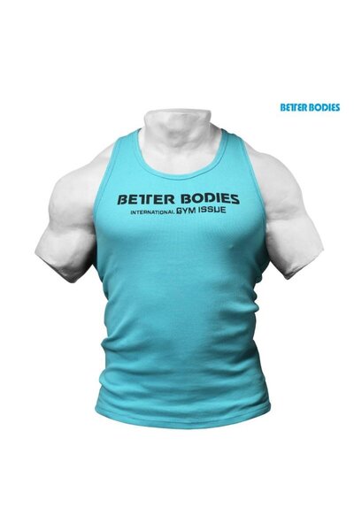 BETTER BODIES Athletic Rib Tank - Aqua Blue