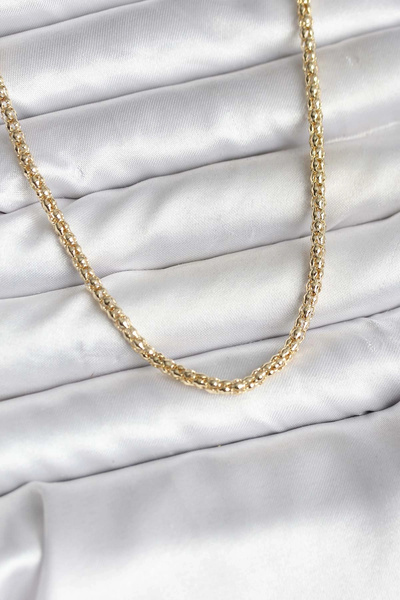 Genel Markalar 14K Gold Renk Kaplama Boru Zincir Model CM Kadın Kolye