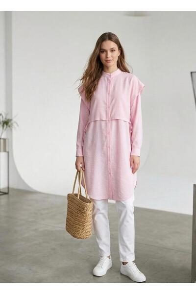 MOODAY Flowy Fabric Summer Tunic Dusty Pink