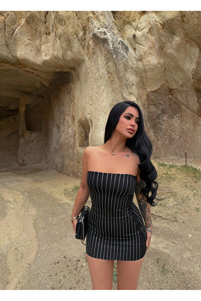 kırmızı butiks Μαύρο Μίνι Φόρεμα Midnight Stone