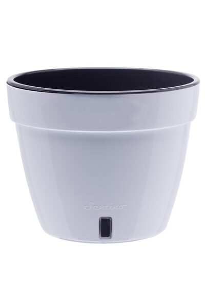 Floraria Tria's Ghiveci Happy Plants Asti - Alb - Negru 18 litri (32 cm)