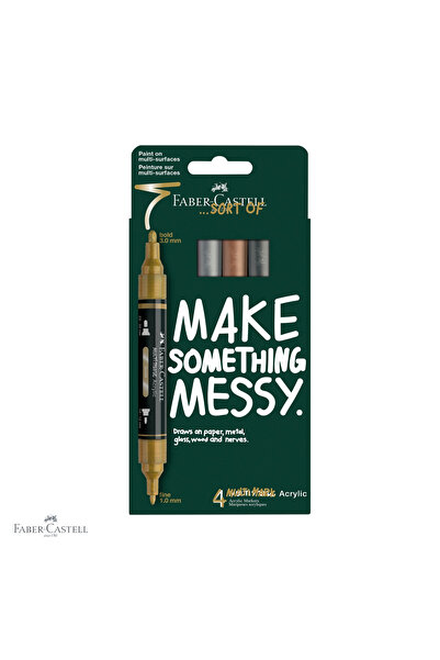 Faber Castell Set de 4 markere acrilice metalice Faber-Castell Multimark, cu ...