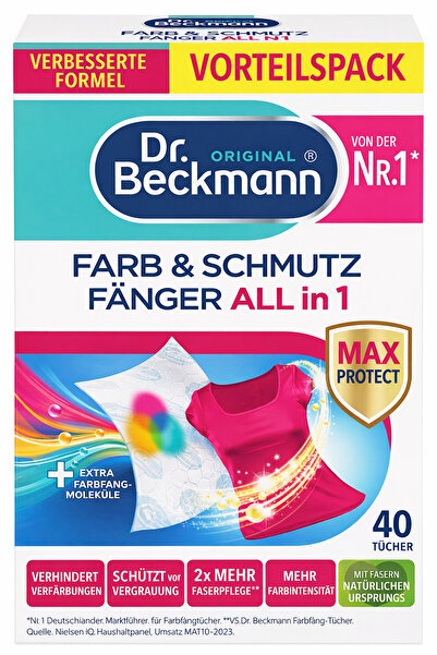 Dr.Beckmann Renkli ve Beyazlar İçin Renk ve Kir Tutucu Mendil 40^lı